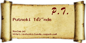 Putnoki Tünde névjegykártya