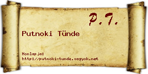 Putnoki Tünde névjegykártya